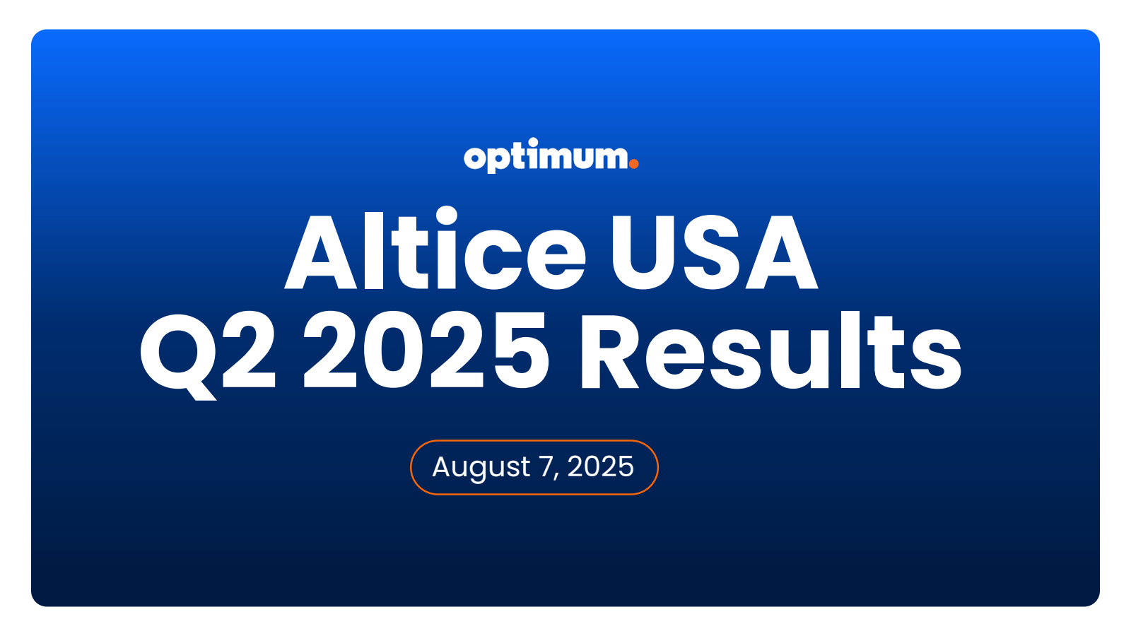 Altice USA's Q2 2025 Slide Deck