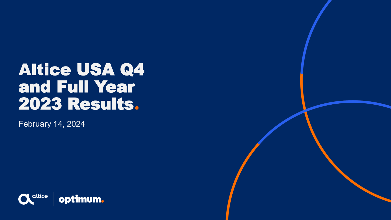 Altice USA's Q4 2023 Slide Deck