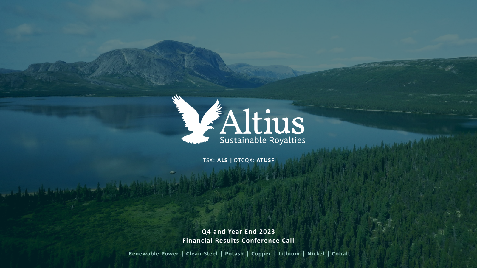 Altius Minerals' Q4 2023 Slide Deck