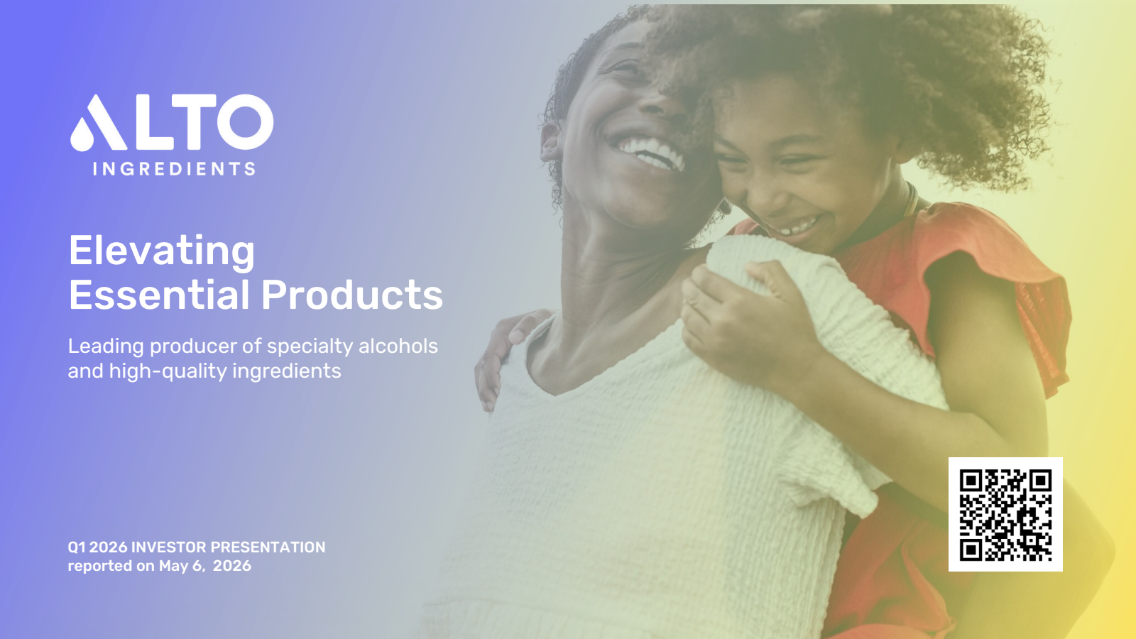 Alto Ingredients' Q1 2026 Slide Deck