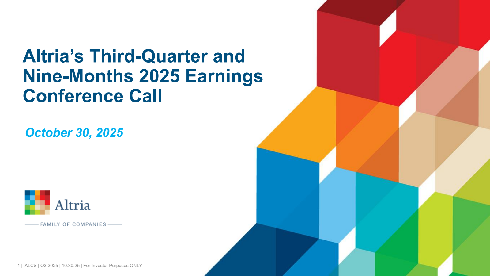 Altria Group's Q3 2025 Slide Deck