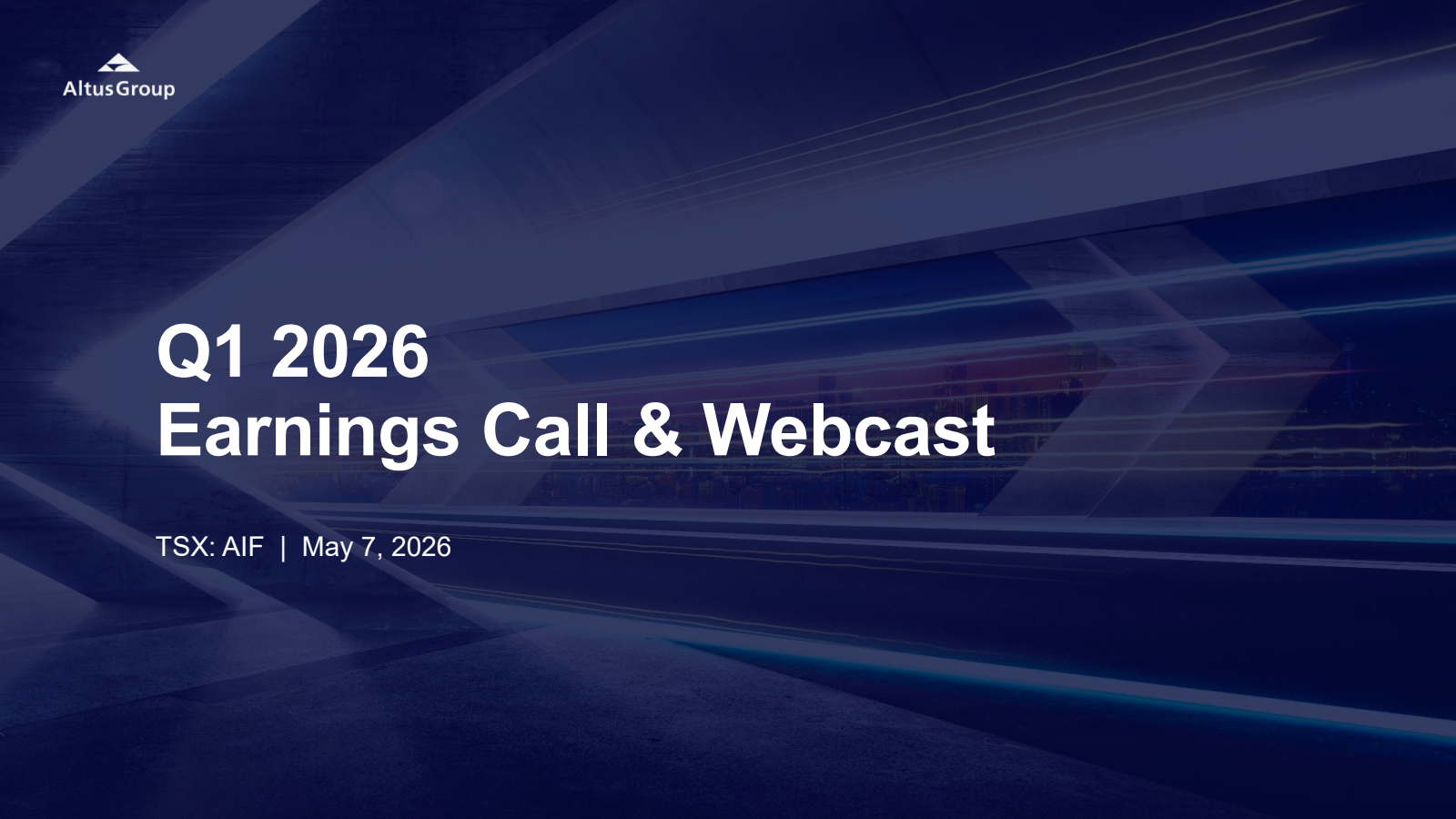 Altus Group's Q1 2026 Slide Deck