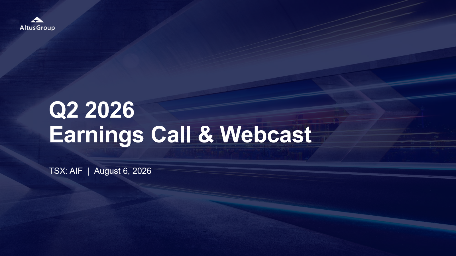 Altus Group's Q2 2026 Slide Deck
