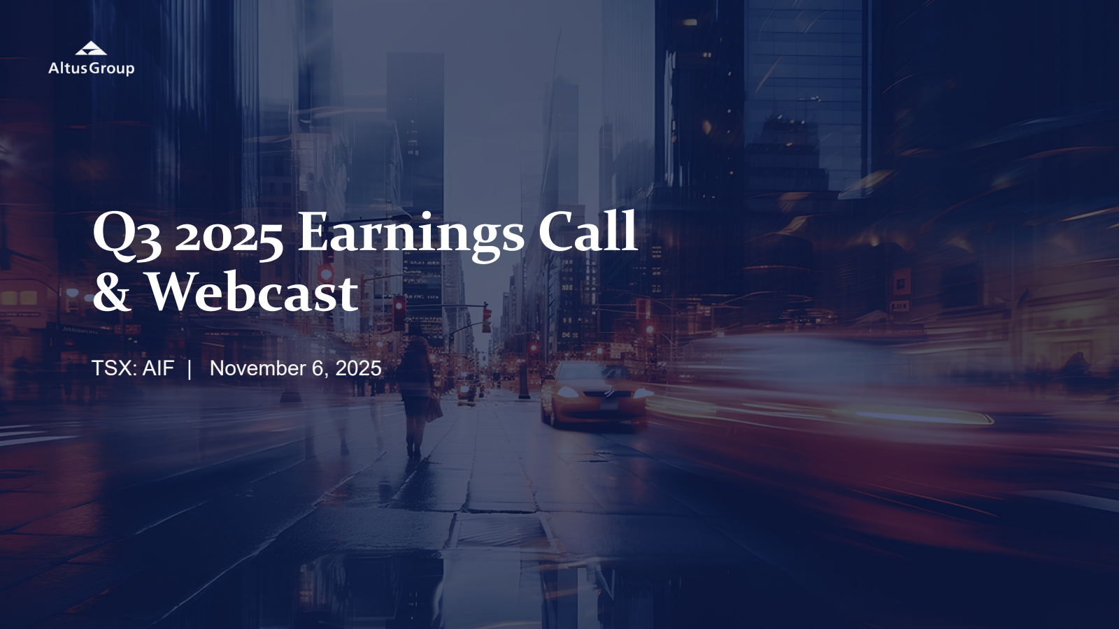 Altus Group's Q3 2025 Slide Deck