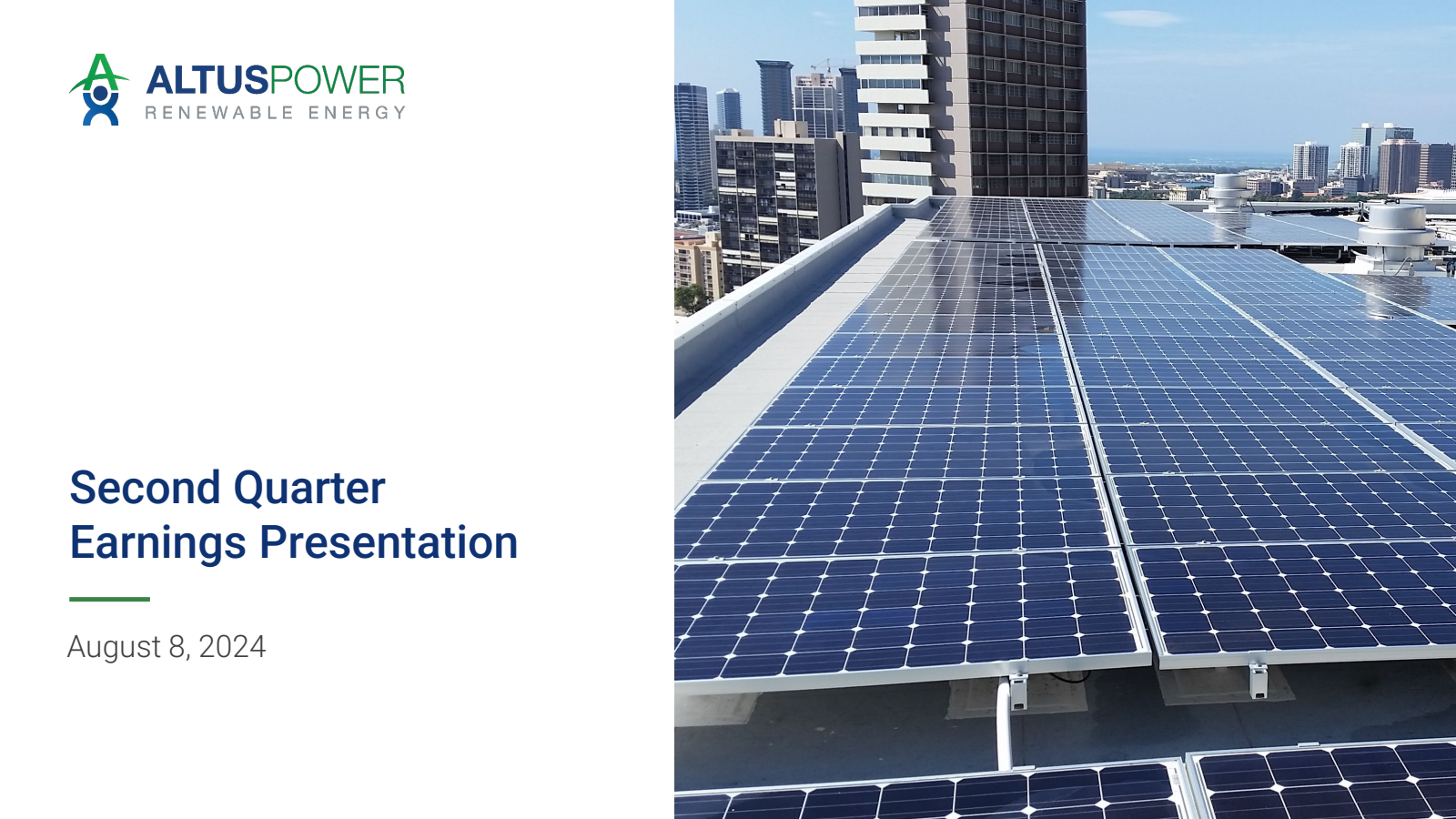 Altus Power's Q2 2024 Slide Deck