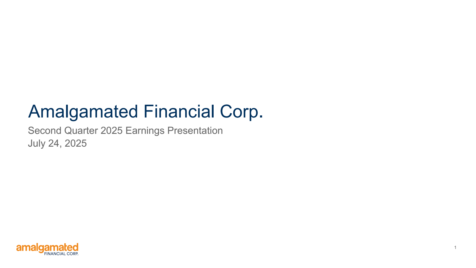 Amalgamated Financial's Q2 2025 Slide Deck