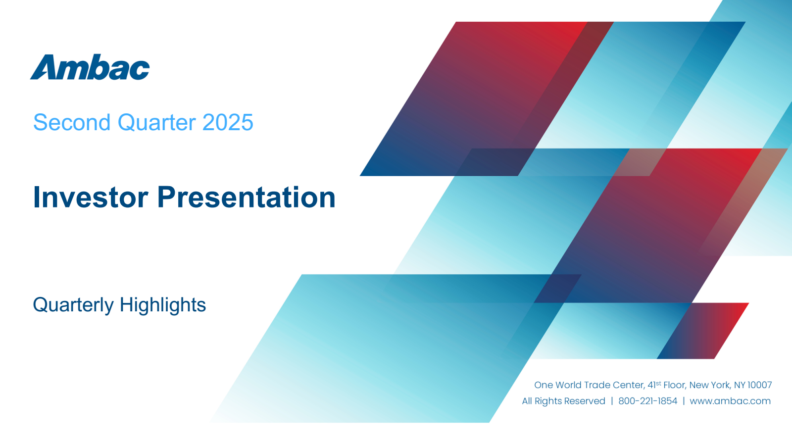 Ambac Financial Group's Q2 2025 Slide Deck