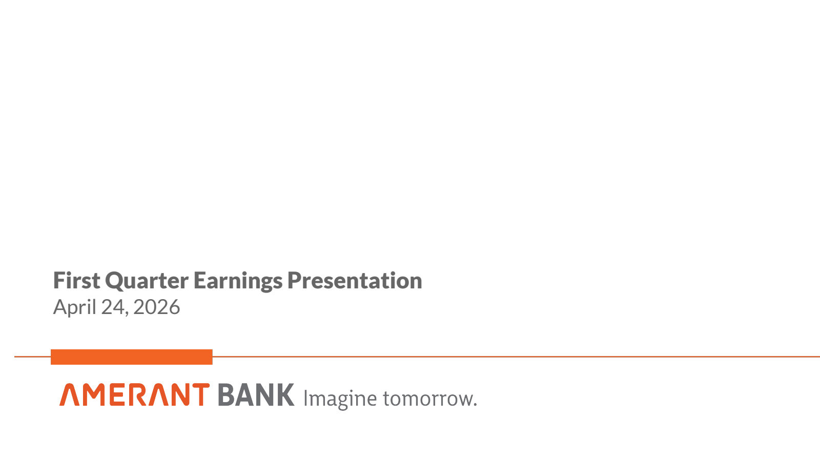 Amerant Bancorp's Q1 2026 Slide Deck