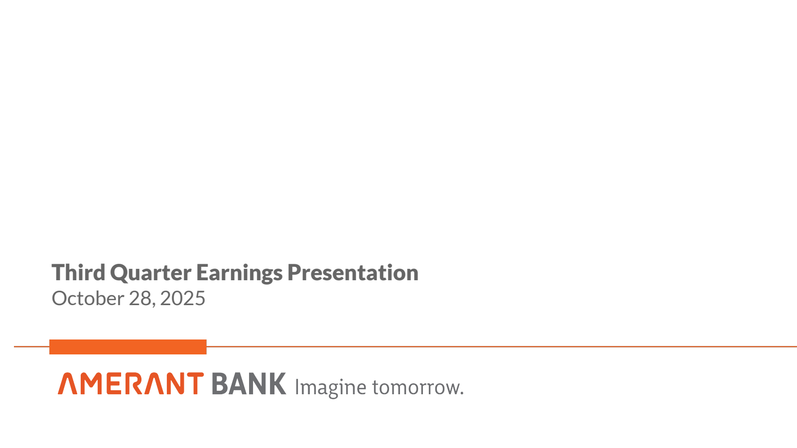 Amerant Bancorp's Q3 2025 Slide Deck