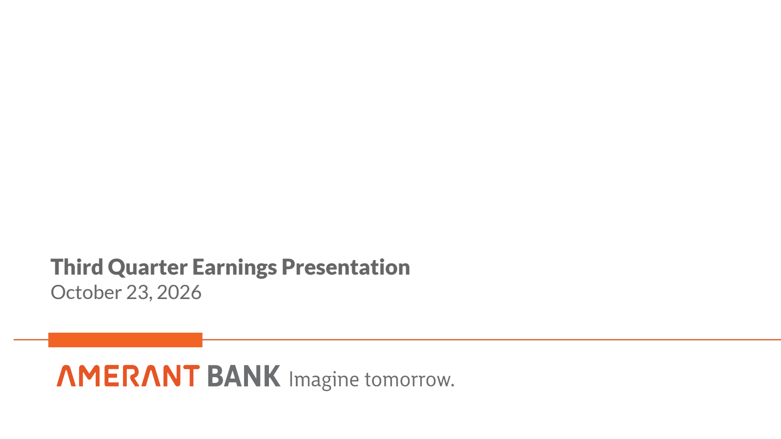 Amerant Bancorp's Q3 2026 Slide Deck