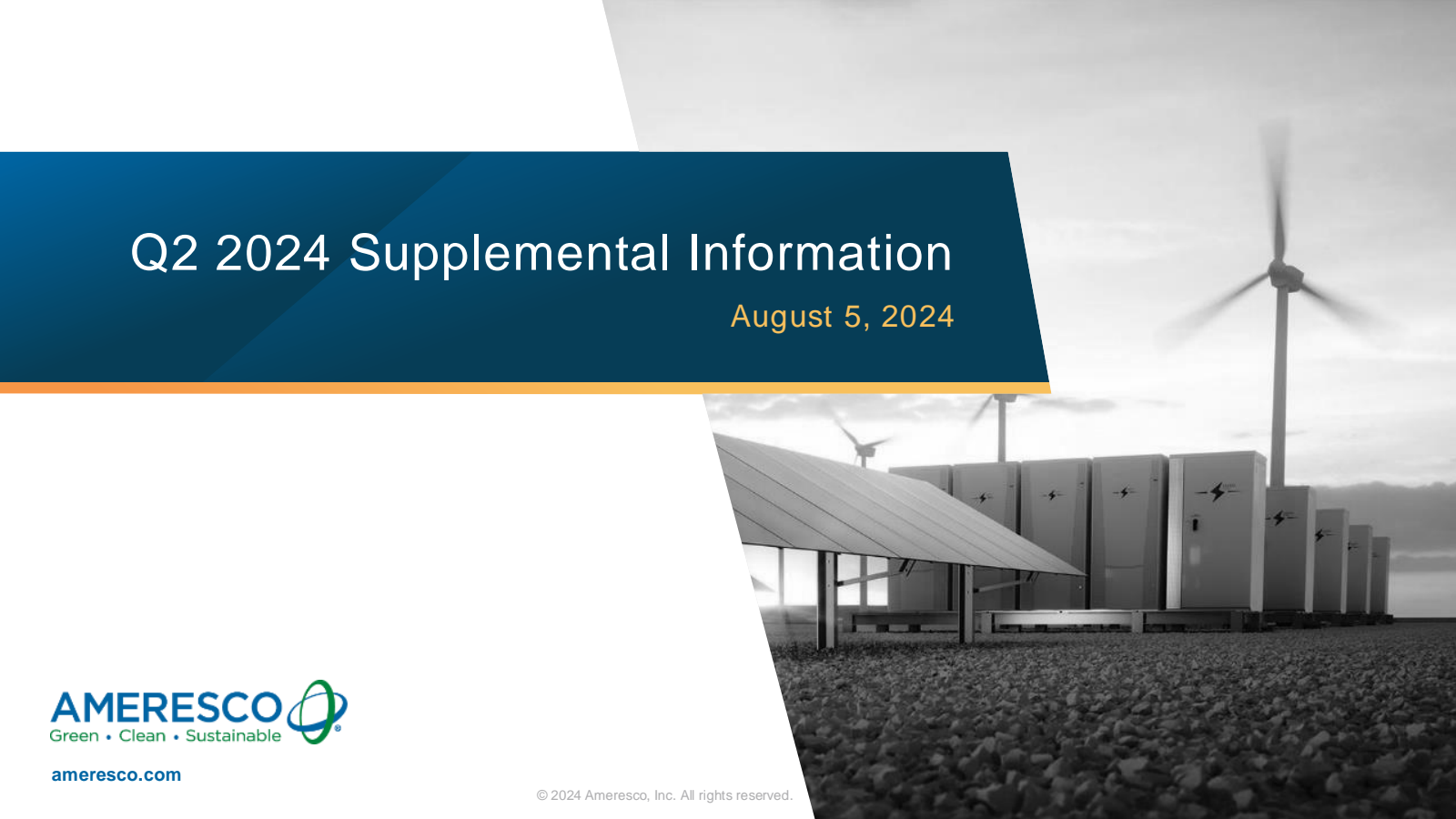 Ameresco's Q2 2024 Slide Deck