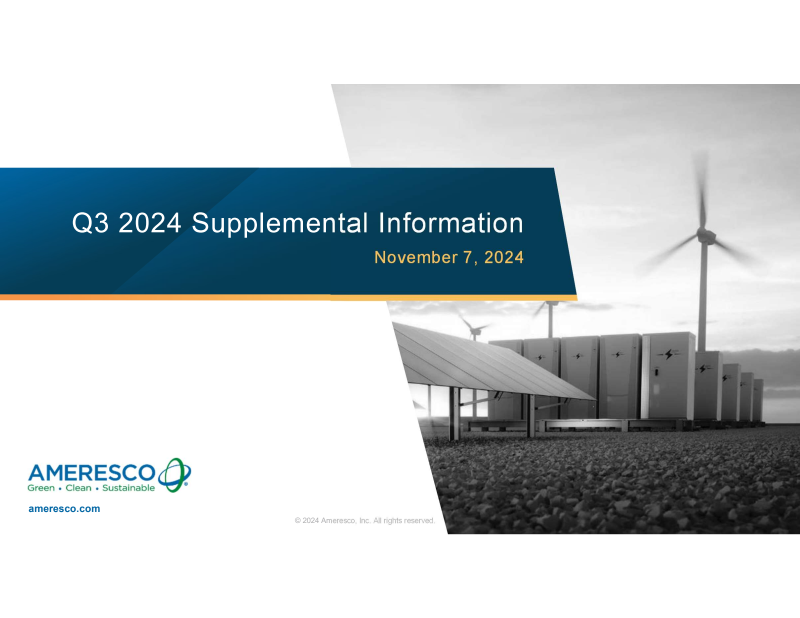 Ameresco's Q3 2024 Slide Deck