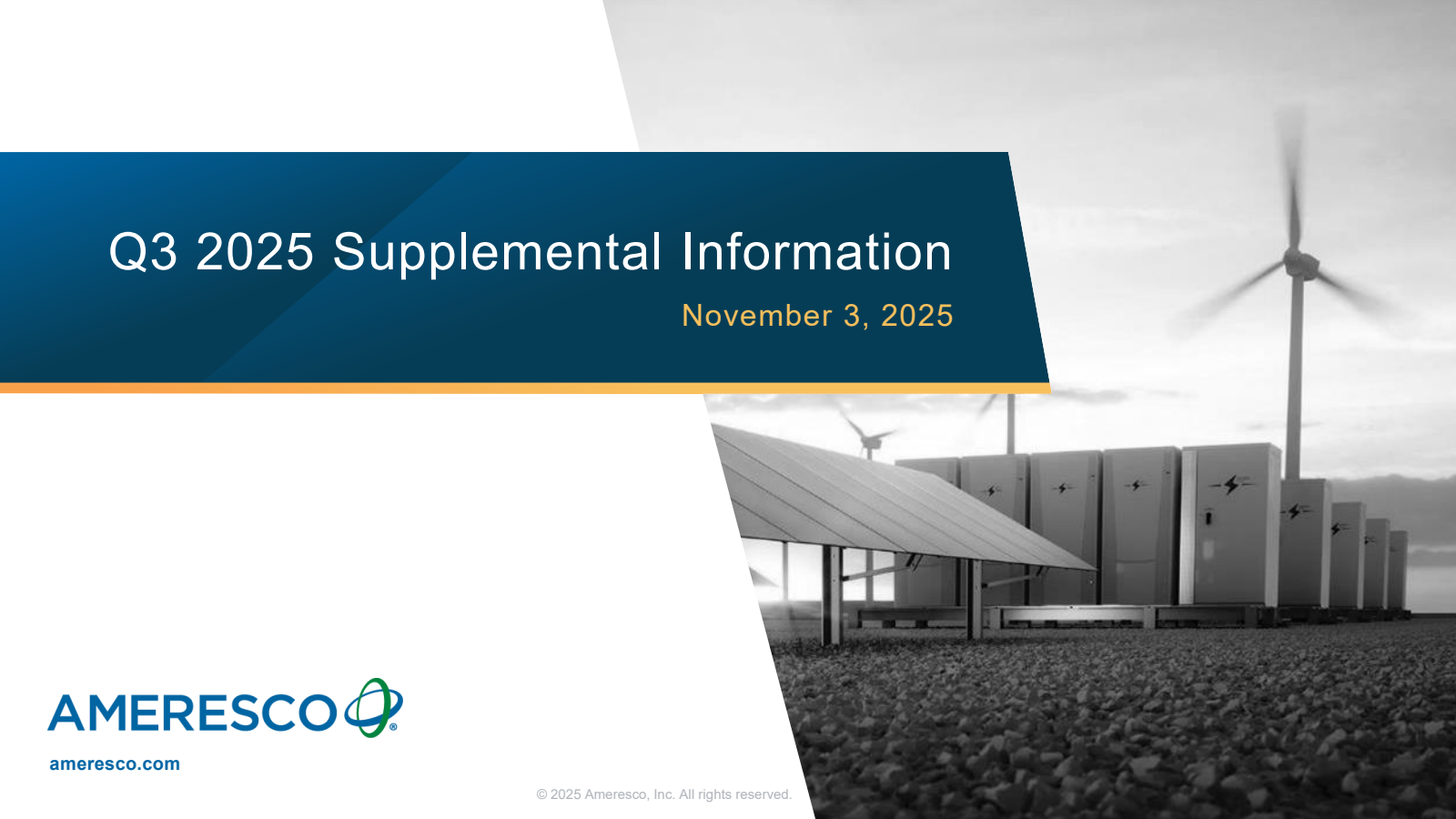 Ameresco's Q3 2025 Slide Deck