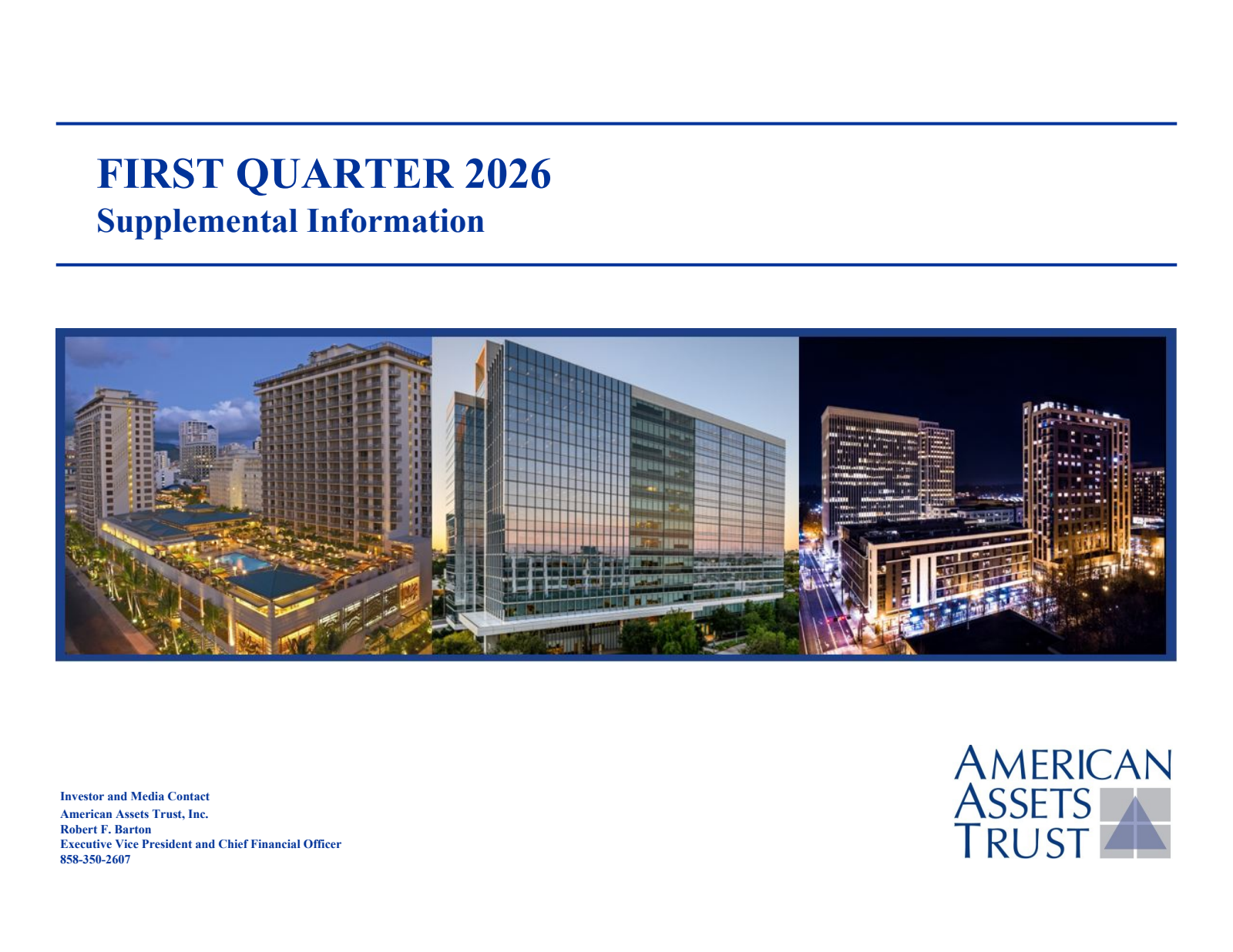 American Assets Trust's Q1 2026 Slide Deck