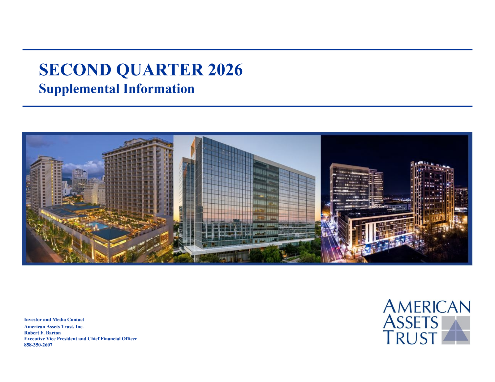 American Assets Trust's Q2 2026 Slide Deck