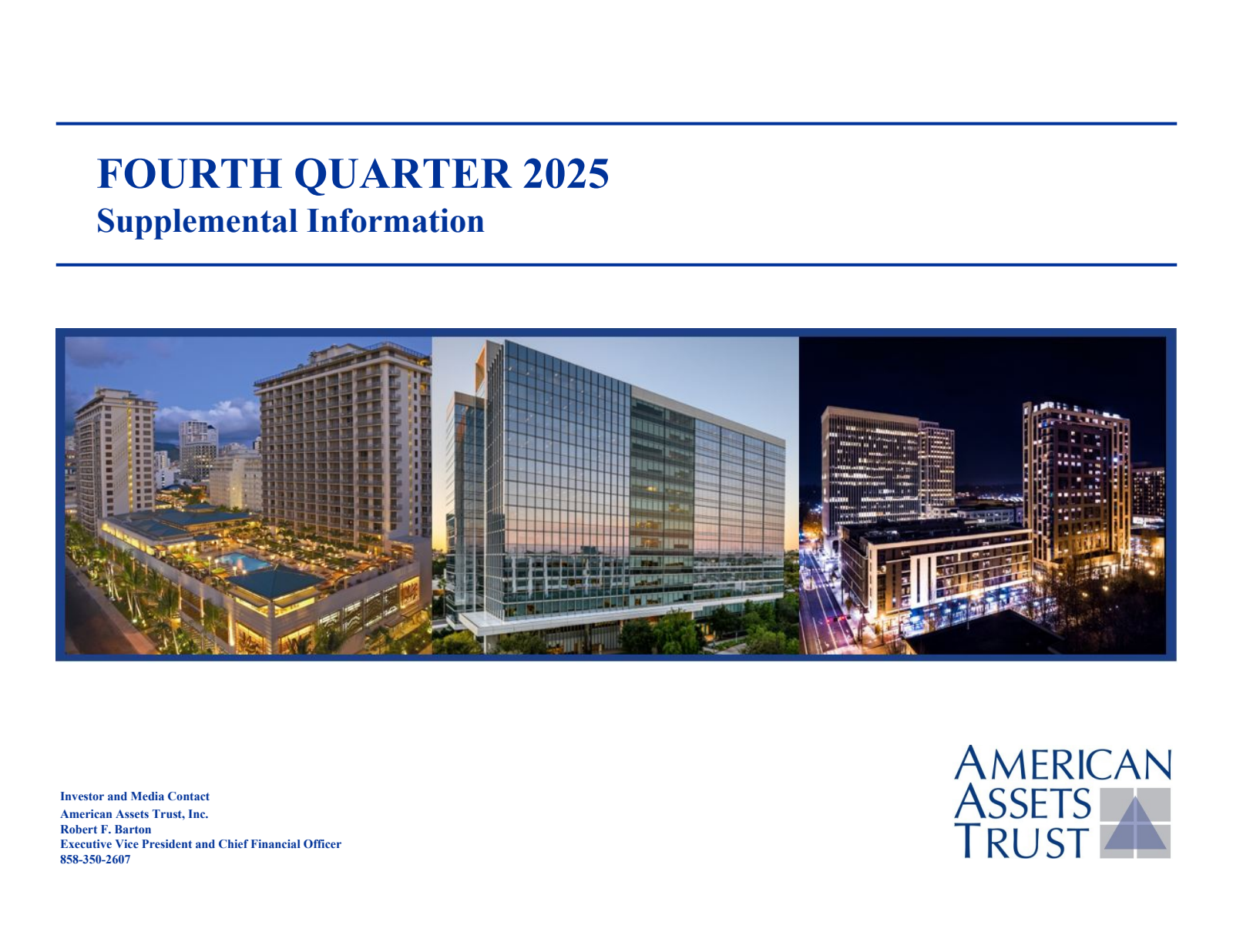 American Assets Trust's Q4 2025 Slide Deck