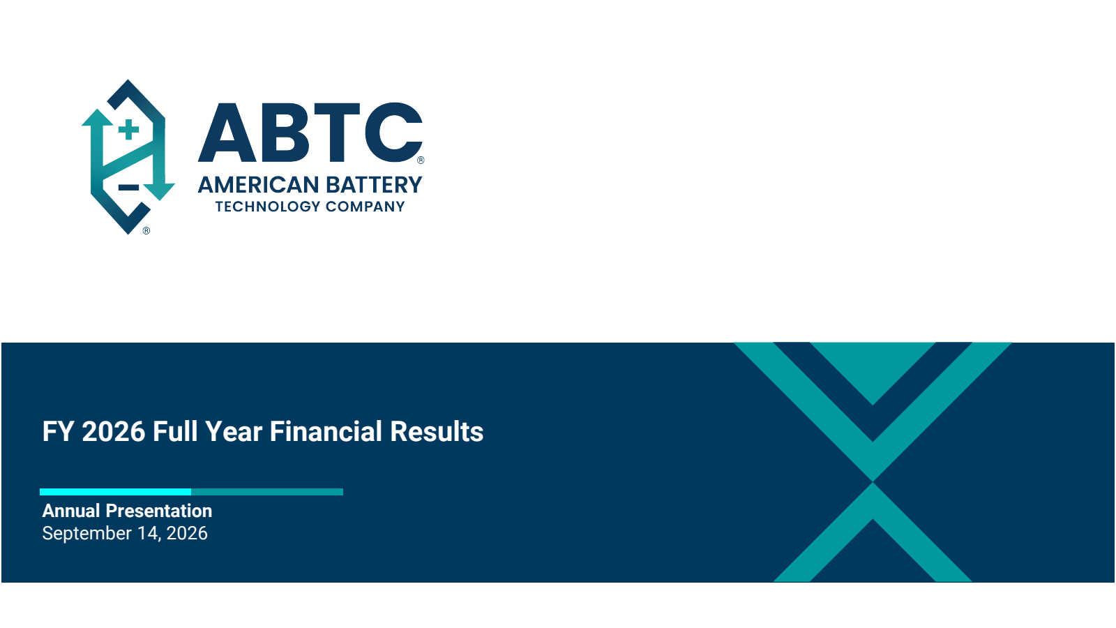 American Battery Technology's Q4 2026 Slide Deck