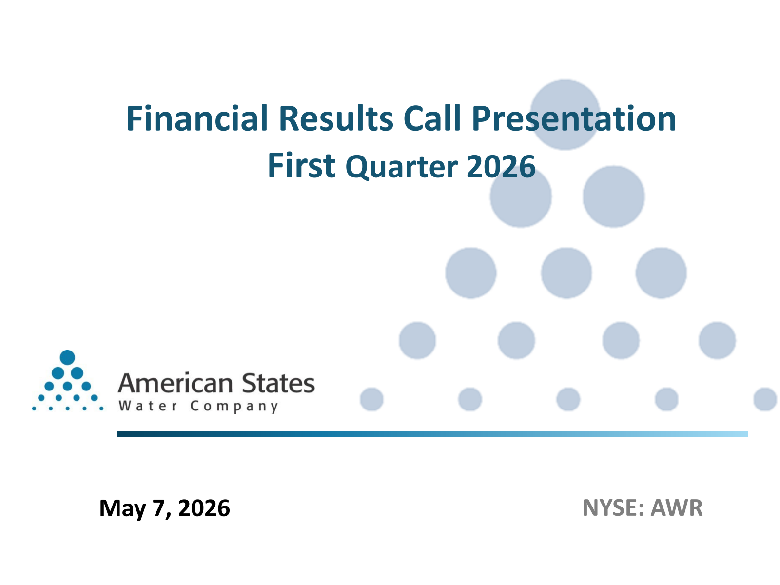 American States Water's Q1 2026 Slide Deck
