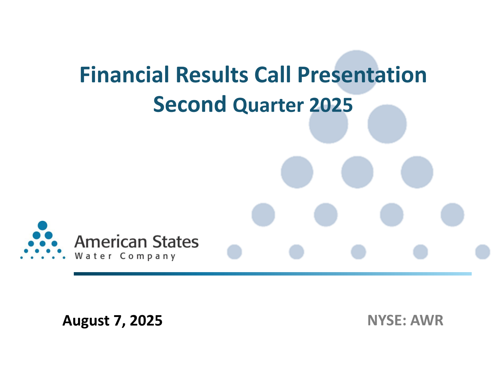 American States Water's Q2 2025 Slide Deck