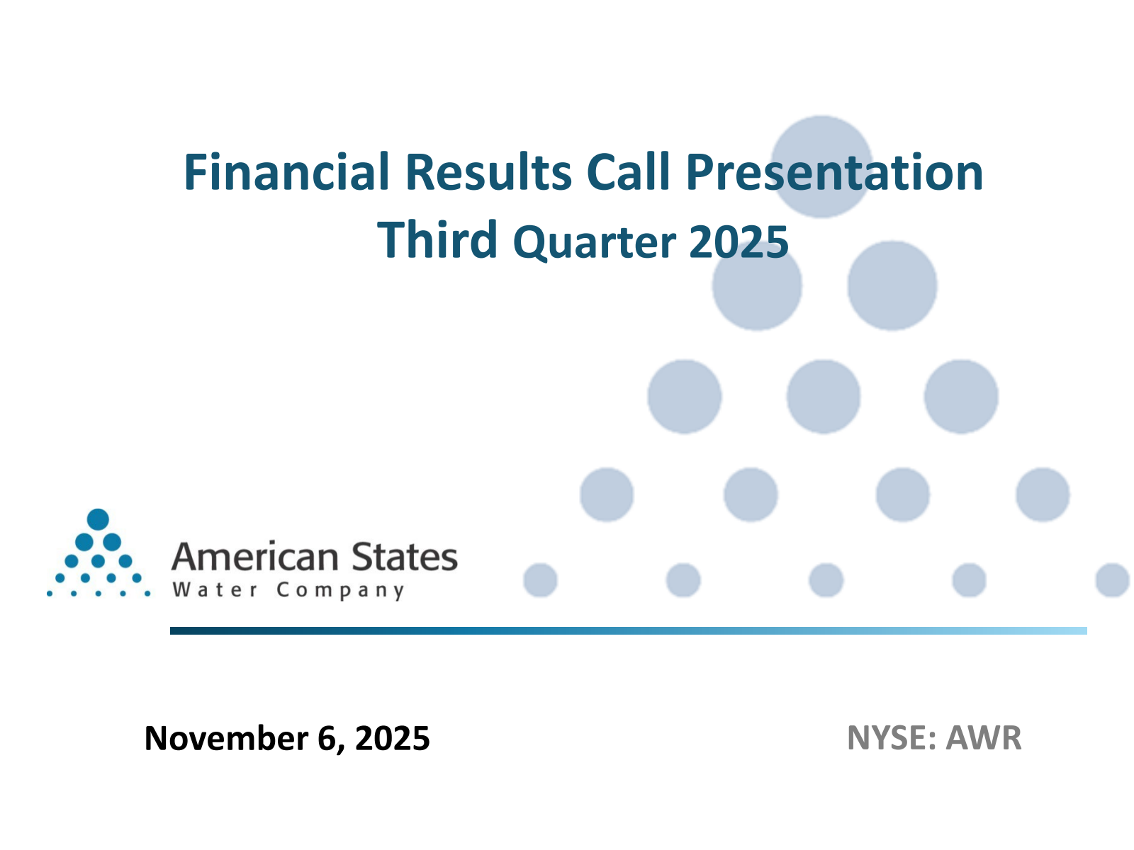 American States Water's Q3 2025 Slide Deck