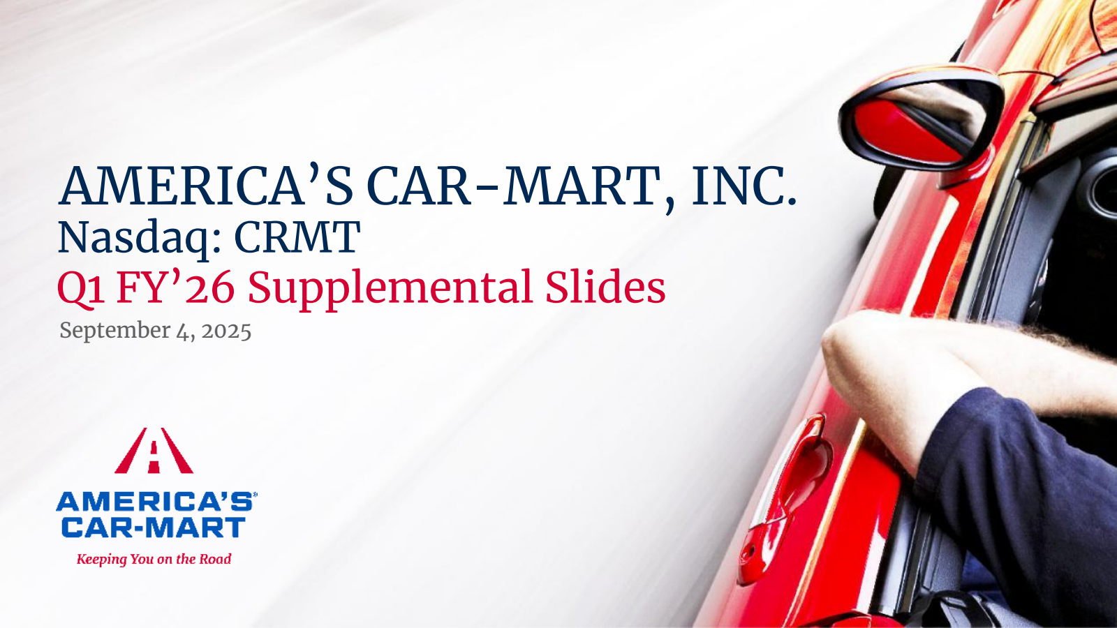 America's Car-Mart's Q1 2026 Slide Deck