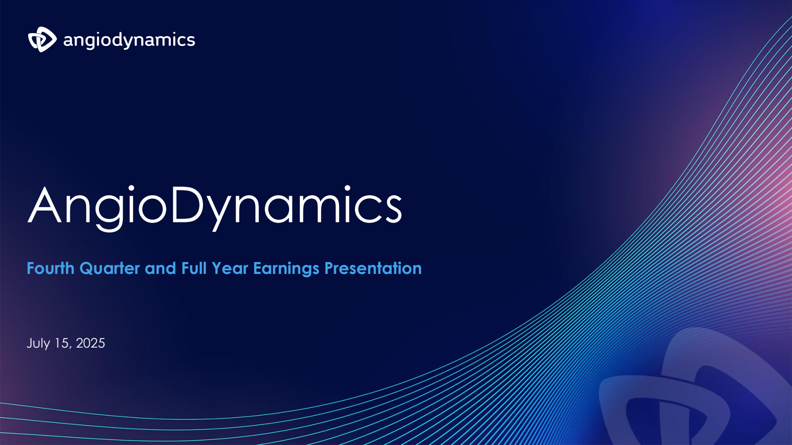 AngioDynamics' Q4 2025 Slide Deck