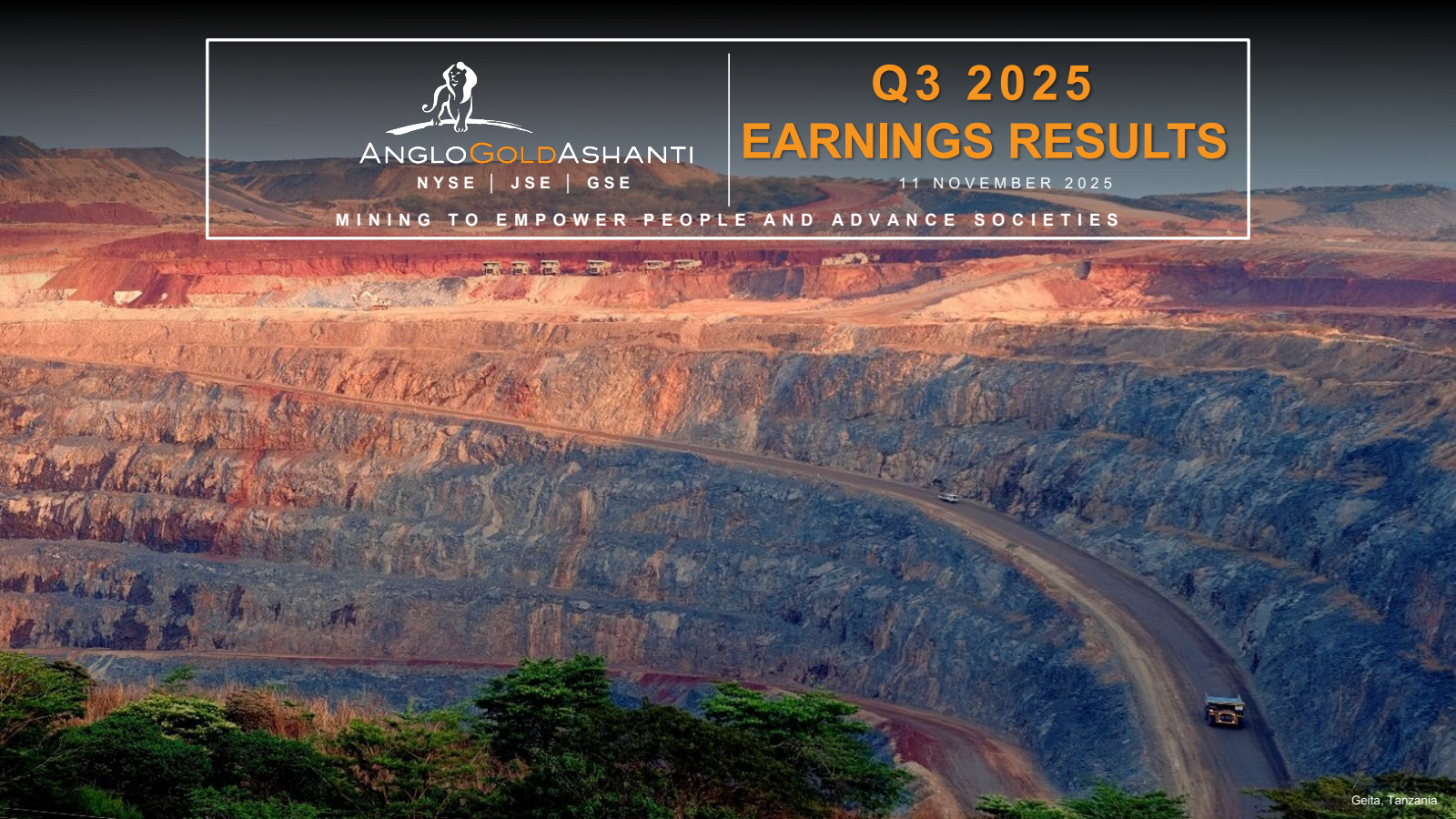 AngloGold Ashanti's Q3 2025 Slide Deck