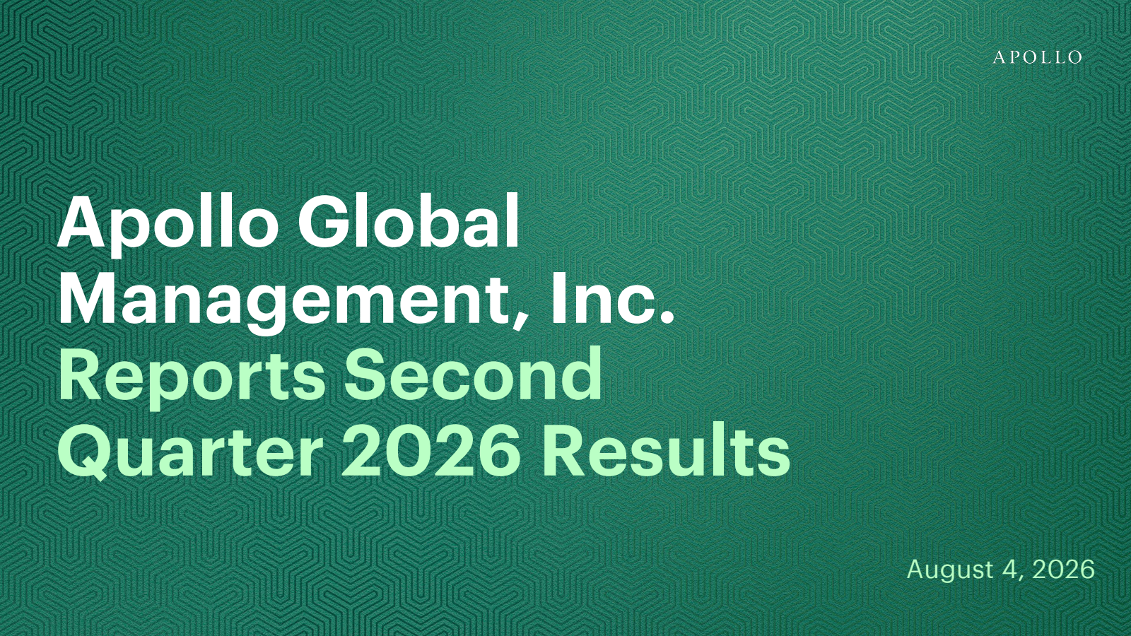 Apollo Global Management's Q2 2026 Slide Deck