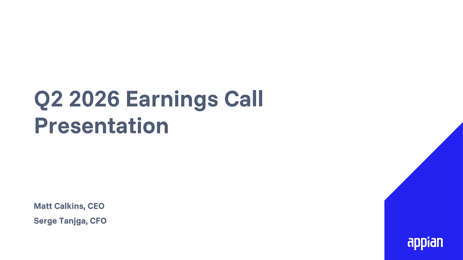 Appian's Q2 2026 Slide Deck