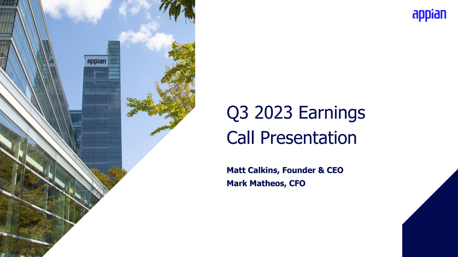 Appian Conference APPN Q3 2023 Earnings Report on 11/2/2023