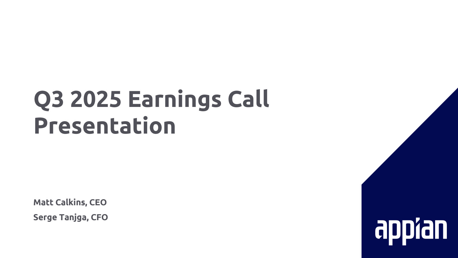 Appian's Q3 2025 Slide Deck