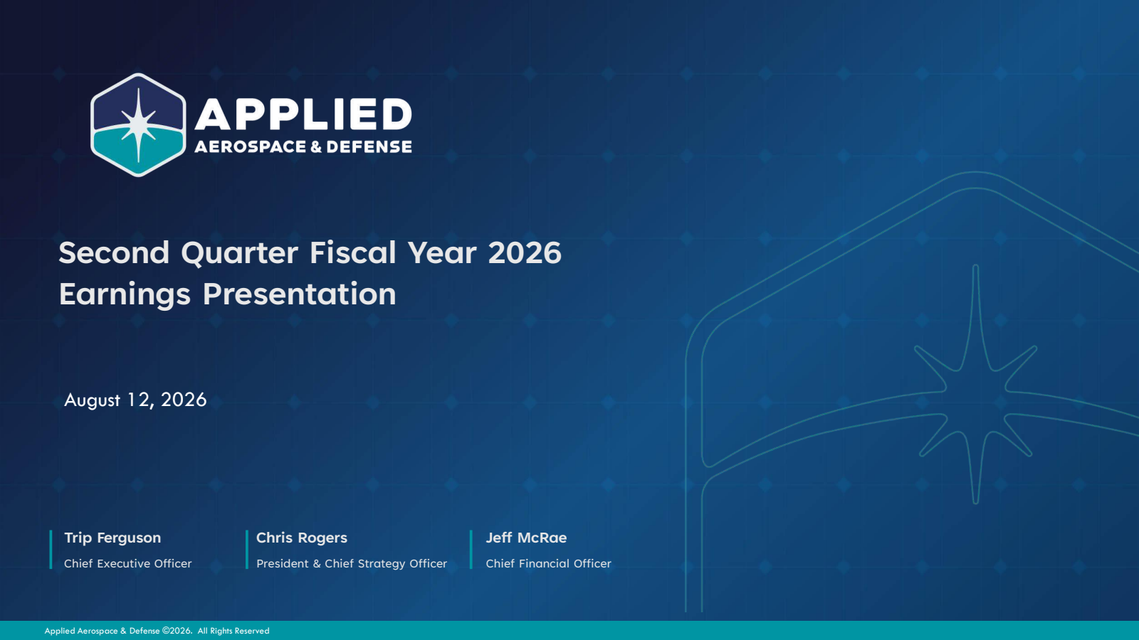 Applied Aerospace & Defense's Q2 2026 Slide Deck