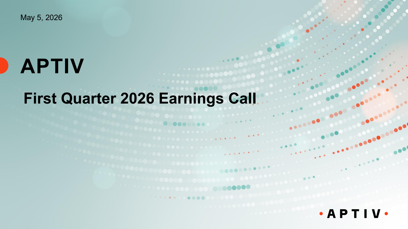 Aptiv's Q1 2026 Slide Deck