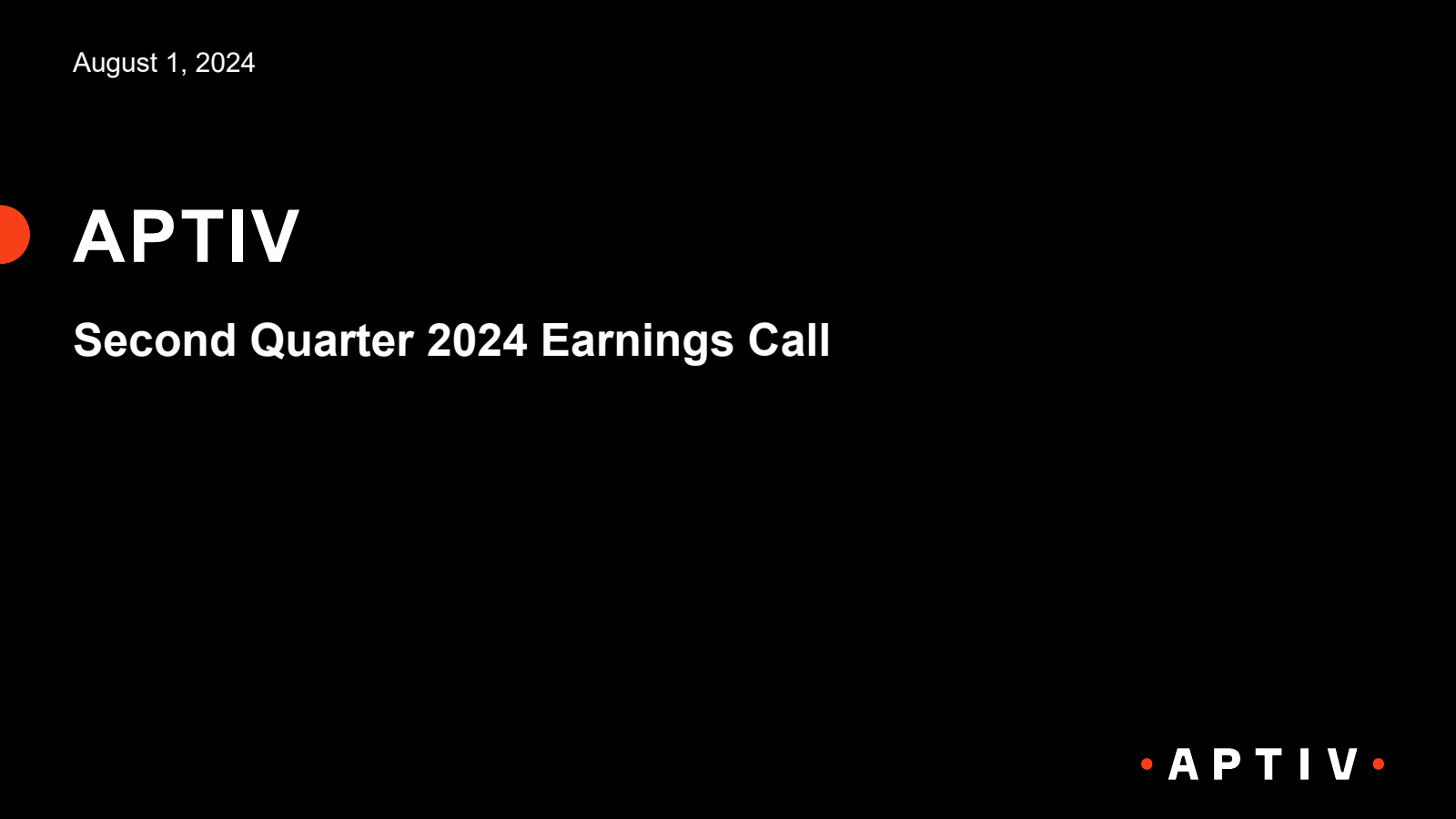 Aptiv's Q2 2024 Slide Deck