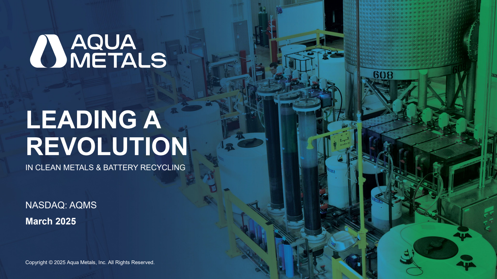 Aqua Metals' Q4 2024 Slide Deck