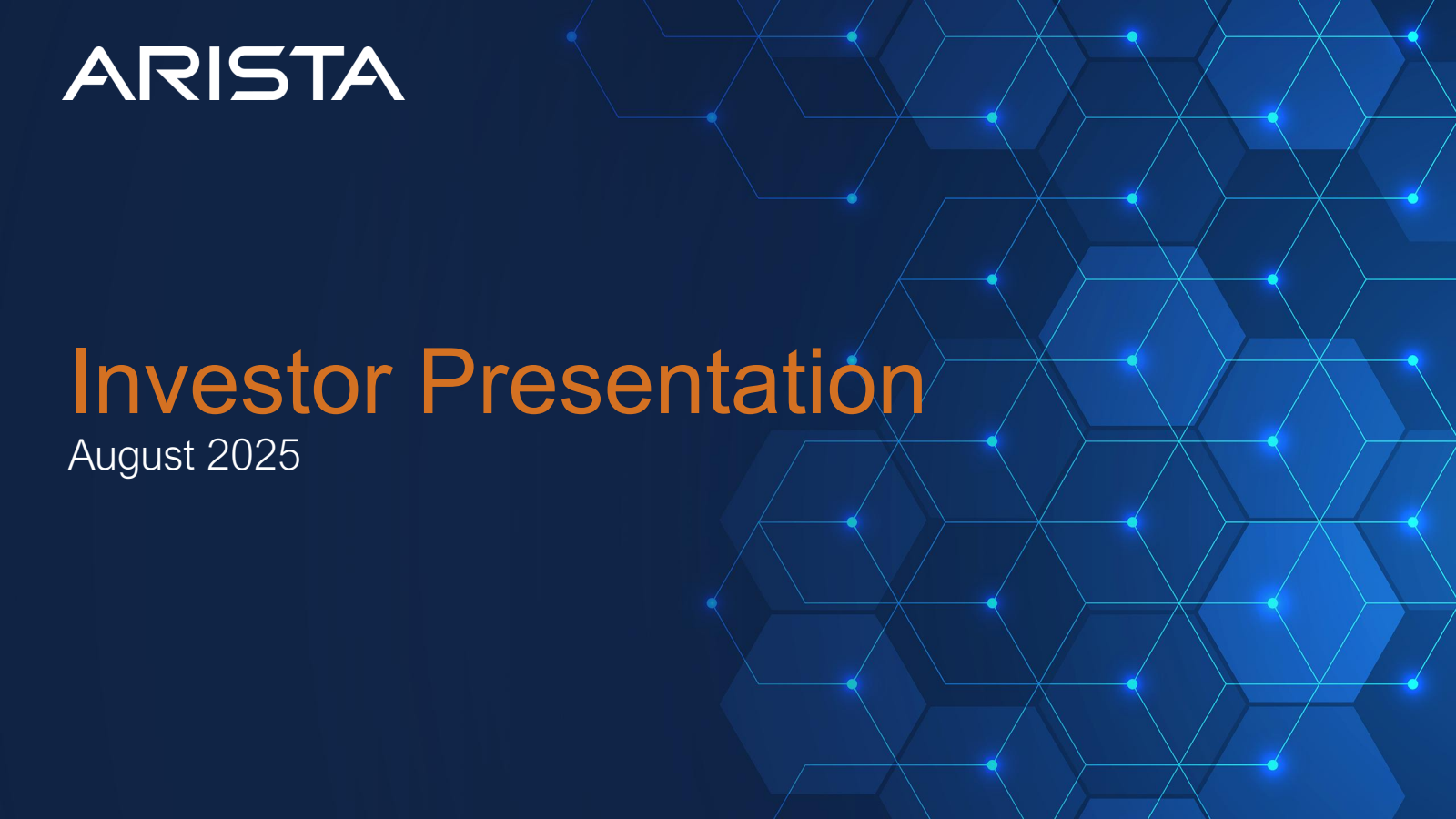 Arista Networks' Q2 2025 Slide Deck