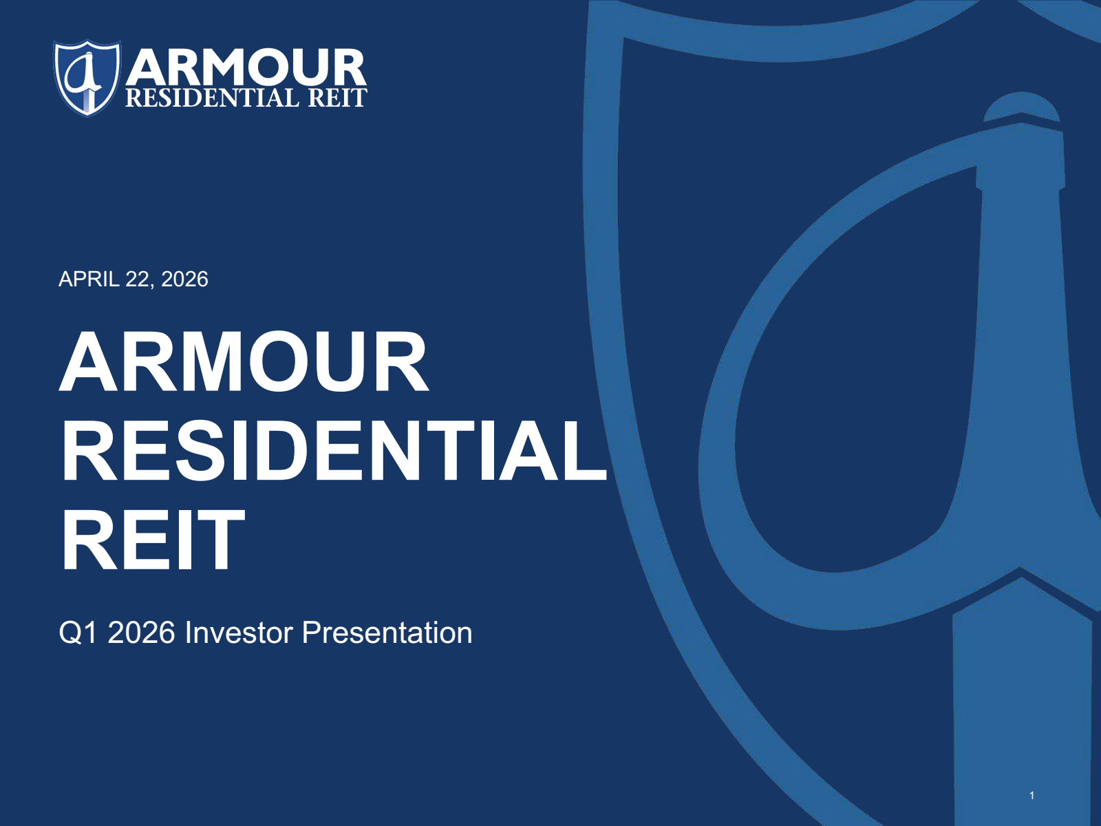 ARMOUR Residential REIT's Q1 2026 Slide Deck