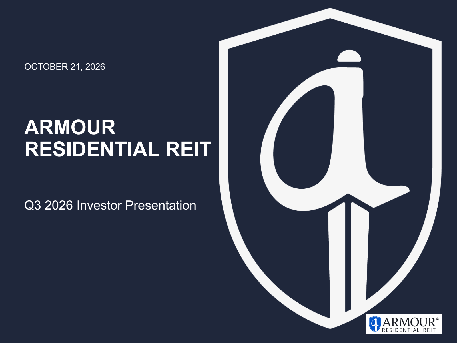 ARMOUR Residential REIT's Q3 2026 Slide Deck