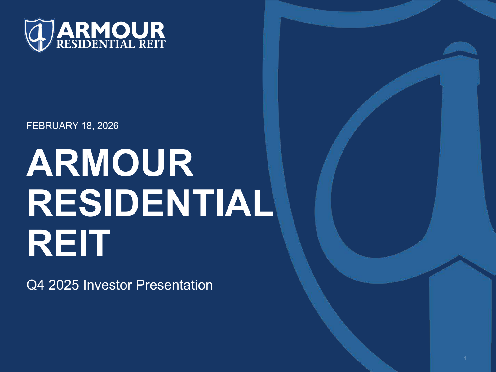 ARMOUR Residential REIT's Q4 2025 Slide Deck