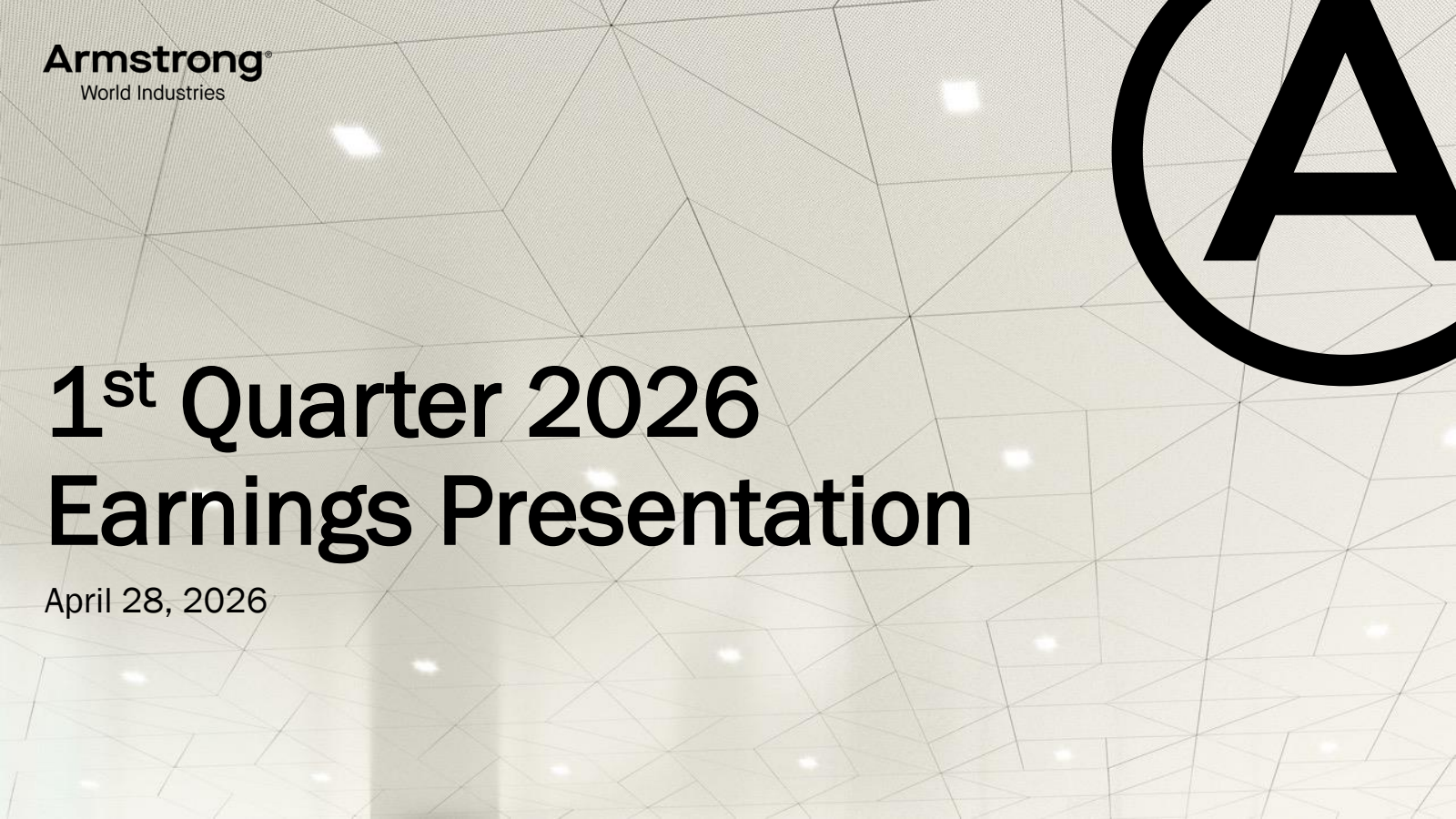 Armstrong World Industries' Q1 2026 Slide Deck