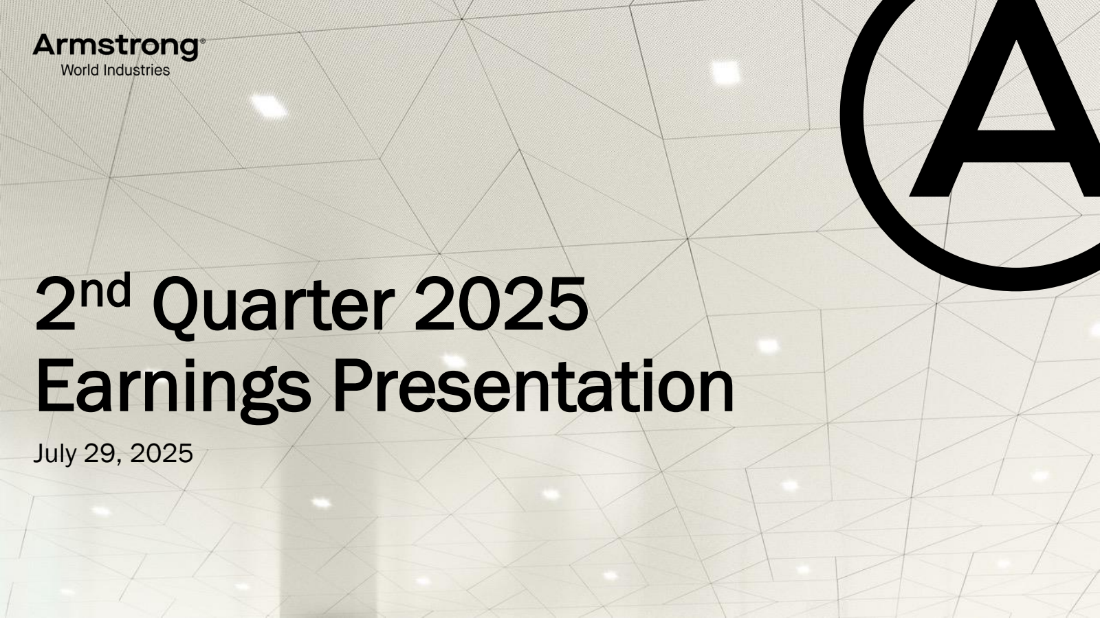 Armstrong World Industries' Q2 2025 Slide Deck