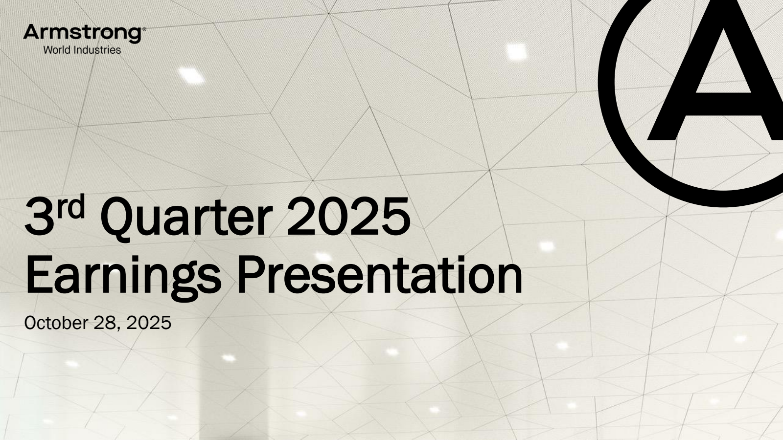 Armstrong World Industries' Q3 2025 Slide Deck