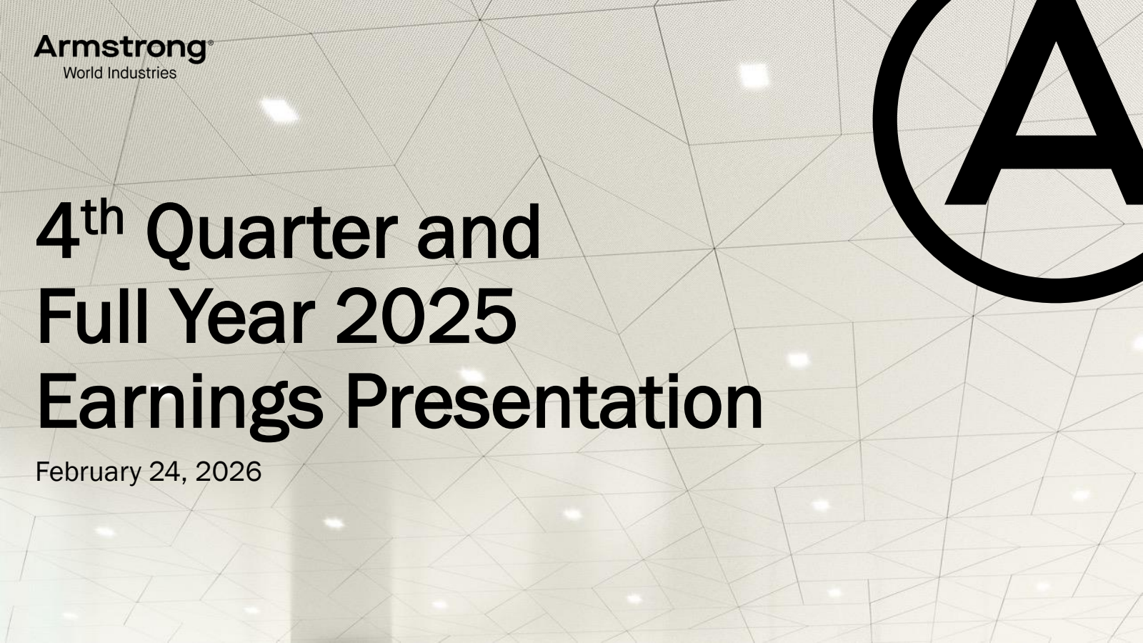 Armstrong World Industries' Q4 2025 Slide Deck