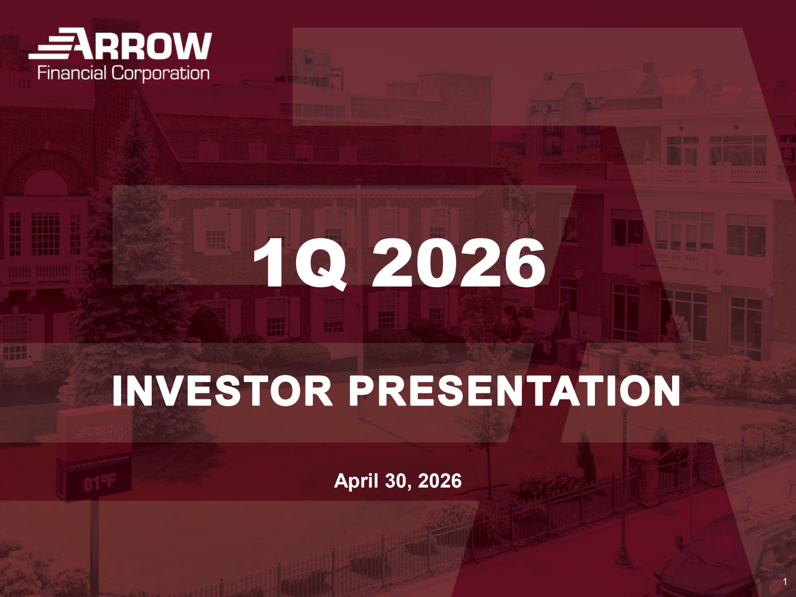 Arrow Financial's Q1 2026 Slide Deck