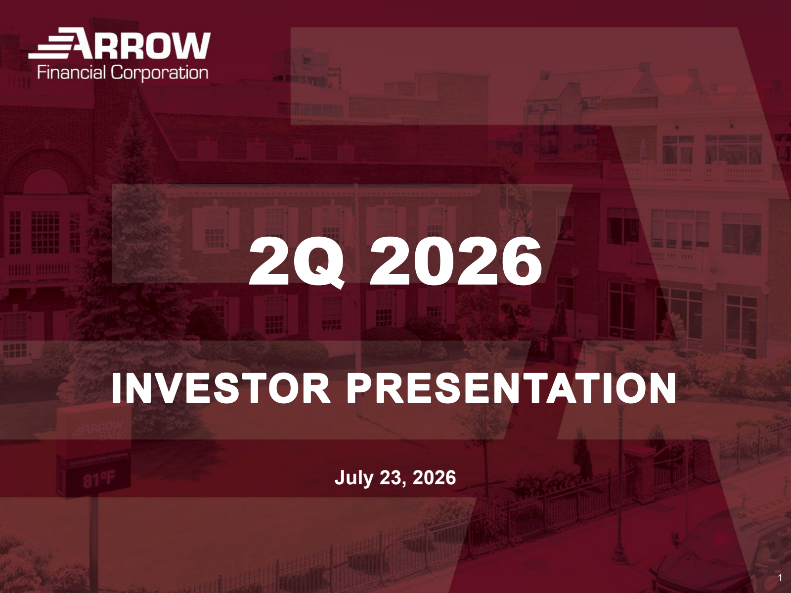 Arrow Financial's Q2 2026 Slide Deck