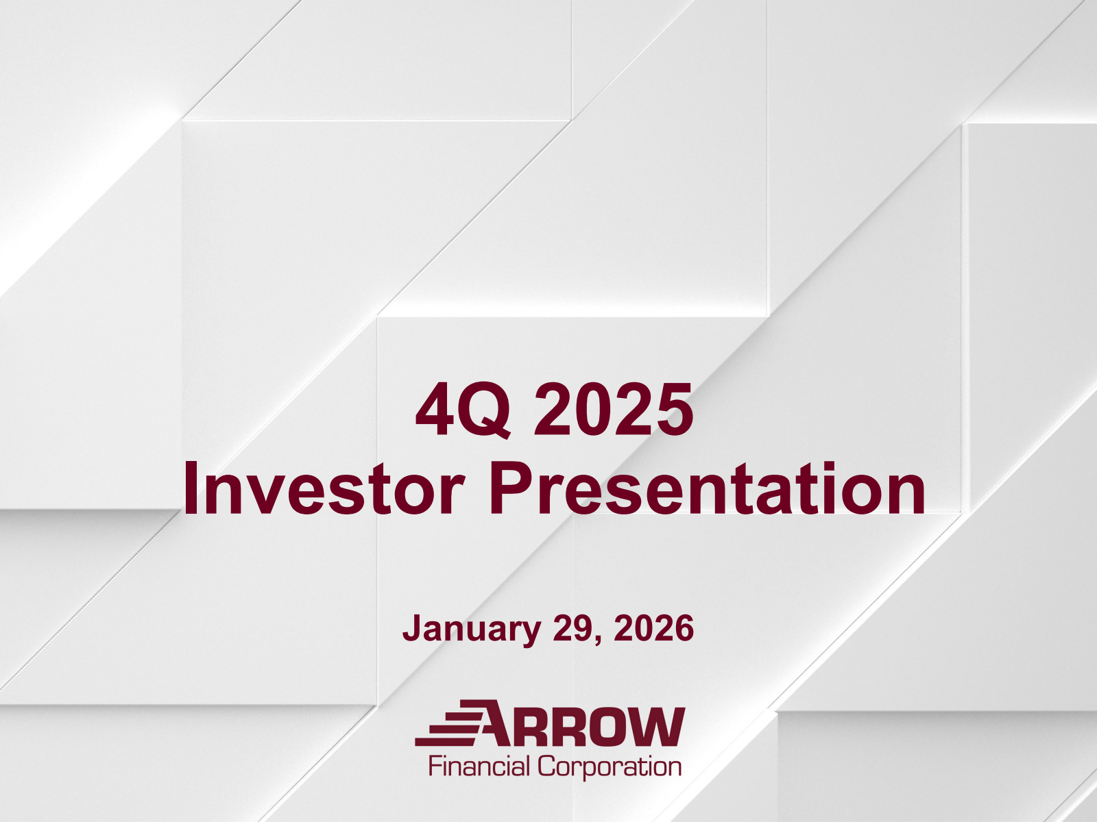 Arrow Financial's Q4 2025 Slide Deck