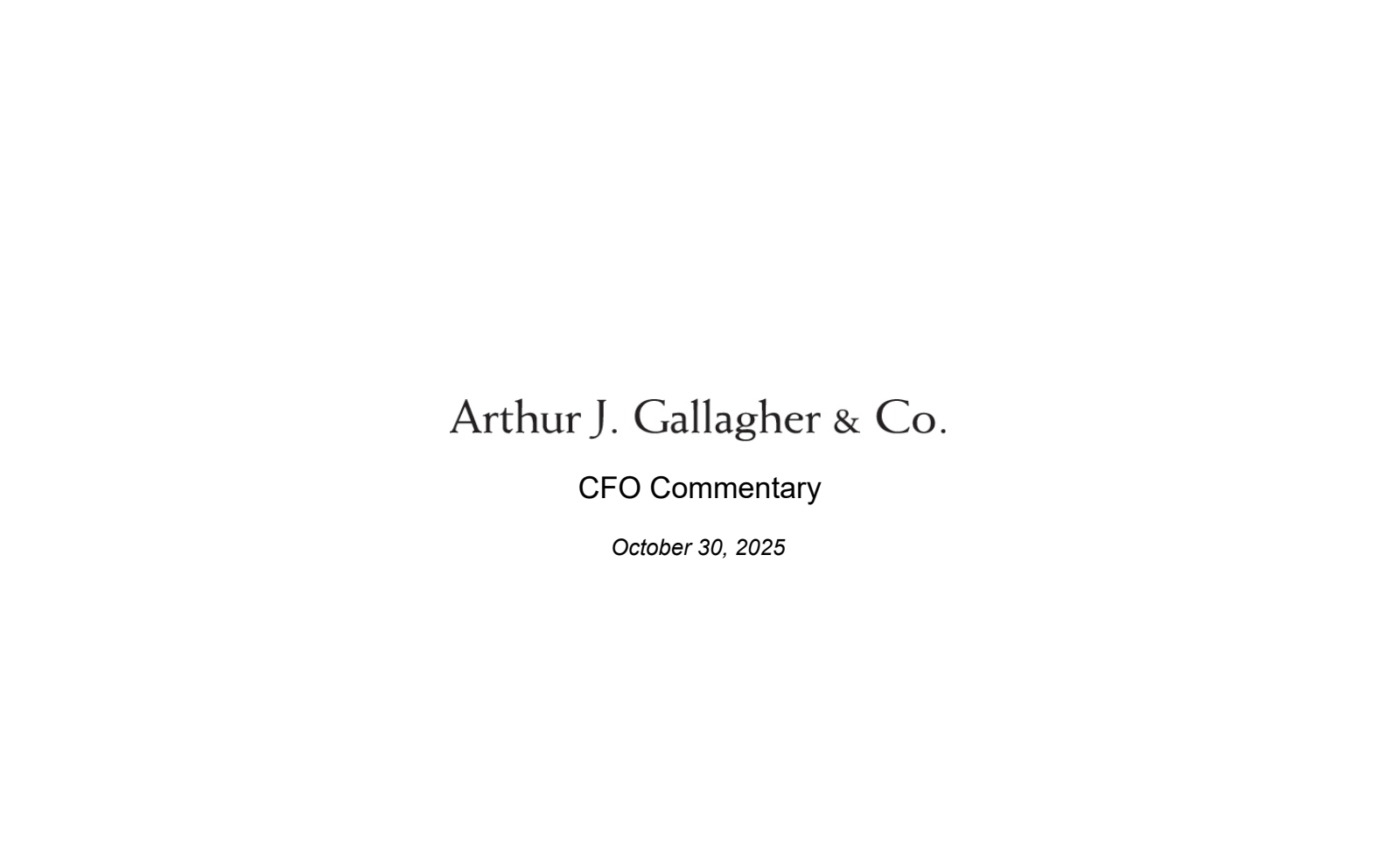 Arthur J. Gallagher & Co. (AJG) Earnings Date and Reports 2026