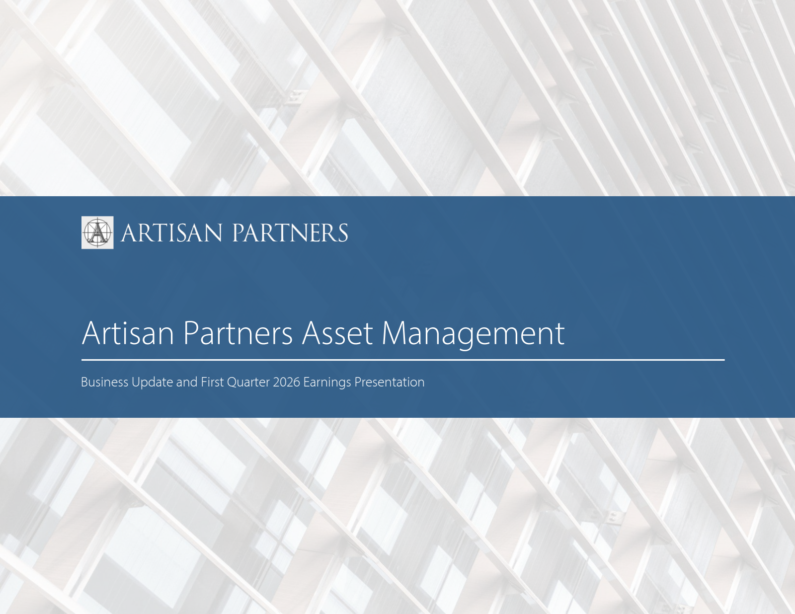 Artisan Partners Asset Management's Q1 2026 Slide Deck