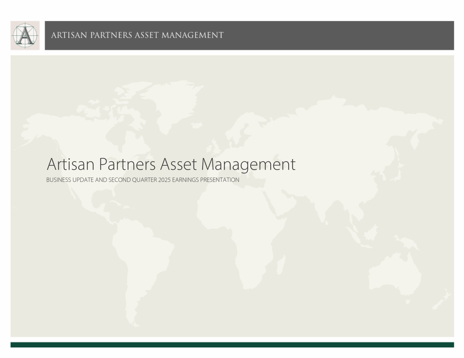 Artisan Partners Asset Management's Q2 2025 Slide Deck