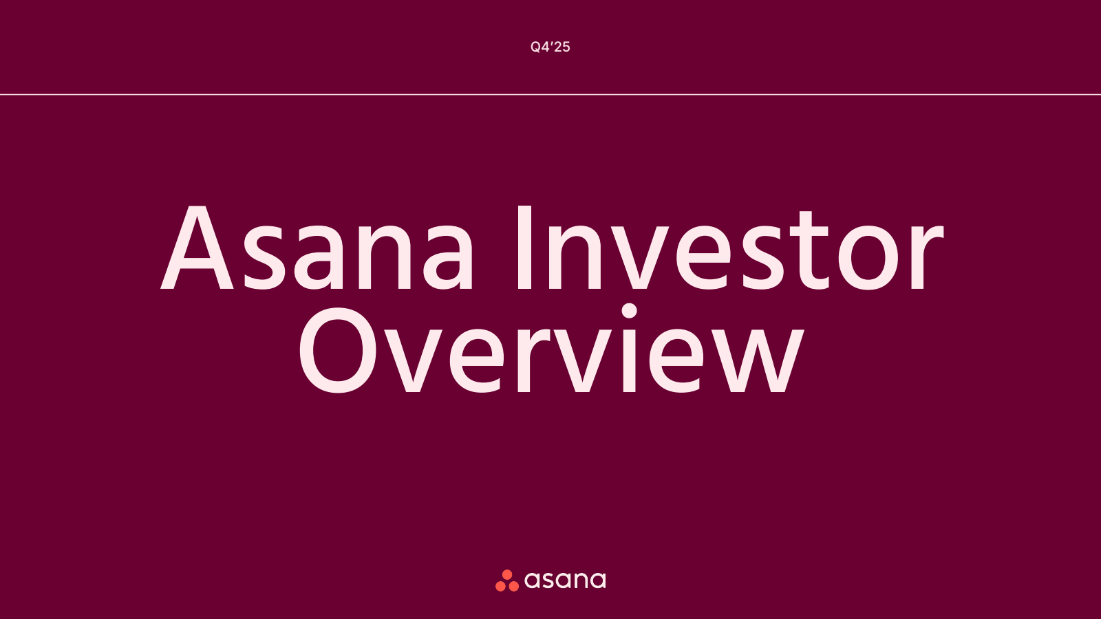 Asana's Q4 2025 Slide Deck